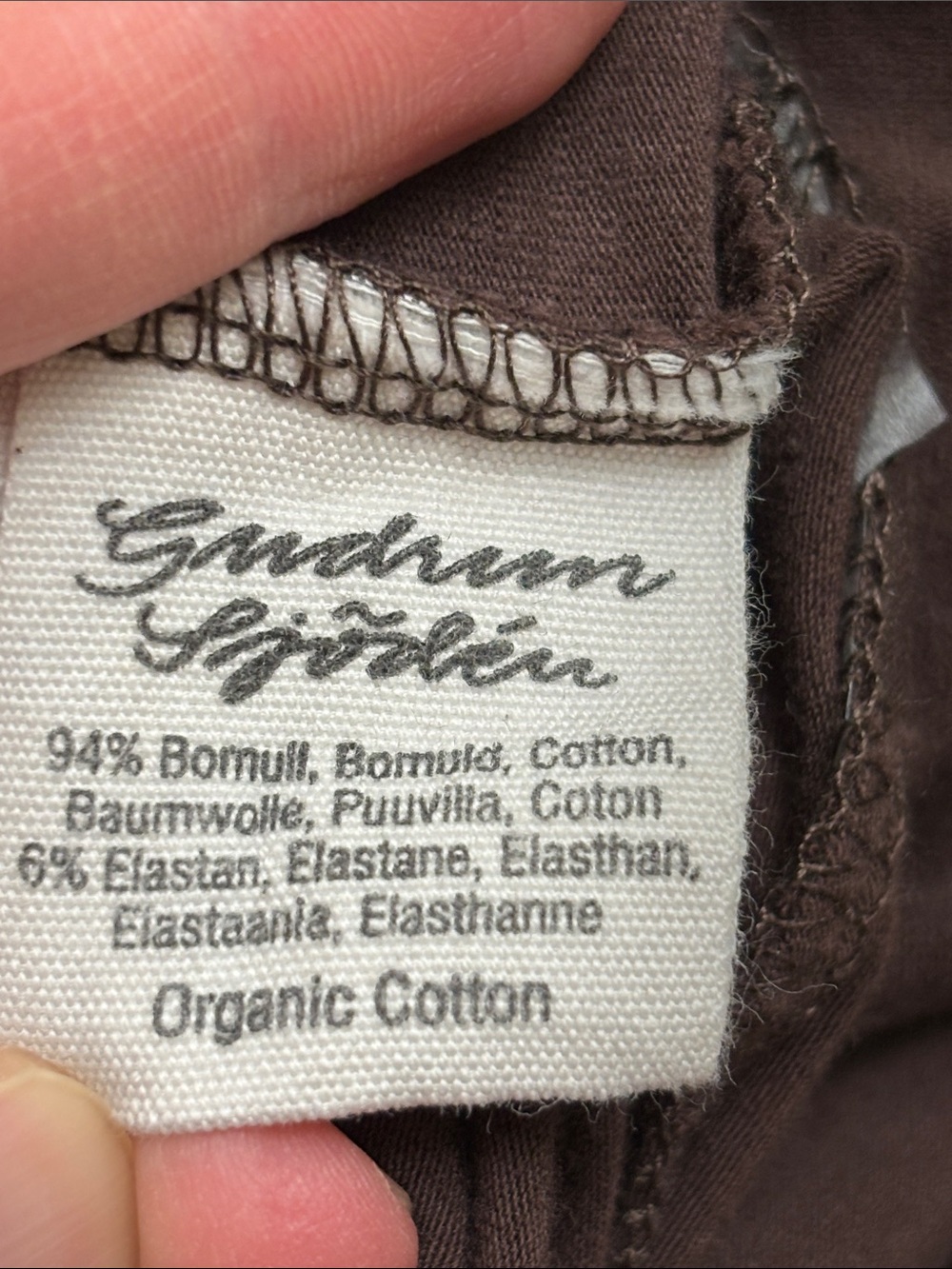 Gudrun Sjöden Bubble-Leg Brown Lagnelook Stretch Organic Cotton Pants XL - Picture 11 of 12